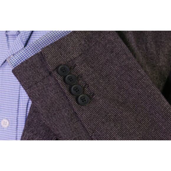 Hugo Boss Current Nalmar Model Purple/White Woven Cotton 2-Btn Blazer Jacket 46R - Picture 6 of 10